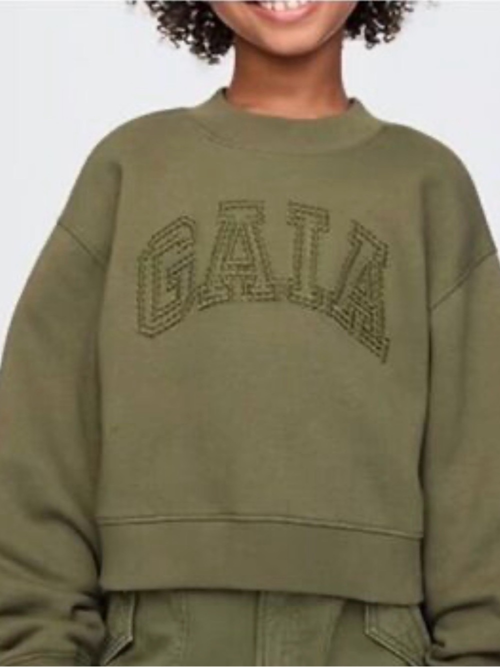 Kid’s Cult Gaia x GAP Olive Green Logo Sweatshirt Size Large